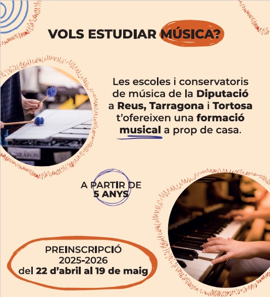 PREINSCRIPCIÓ CONSERVATORI DE MÚSICA DE REUS