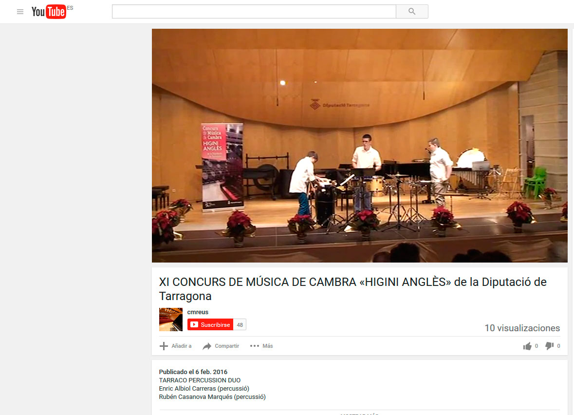 Canal de vídeos del conservatori