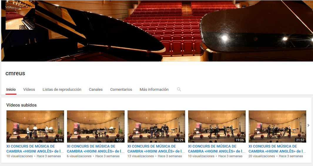 Canal de vídeos del conservatori