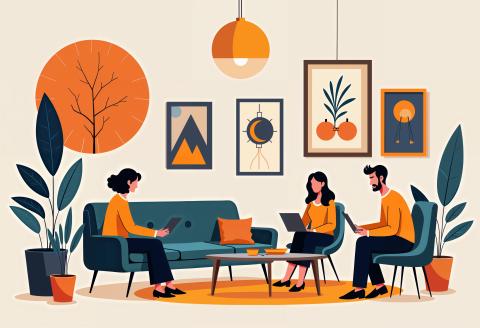 imatge de persones treballant temes de decoració