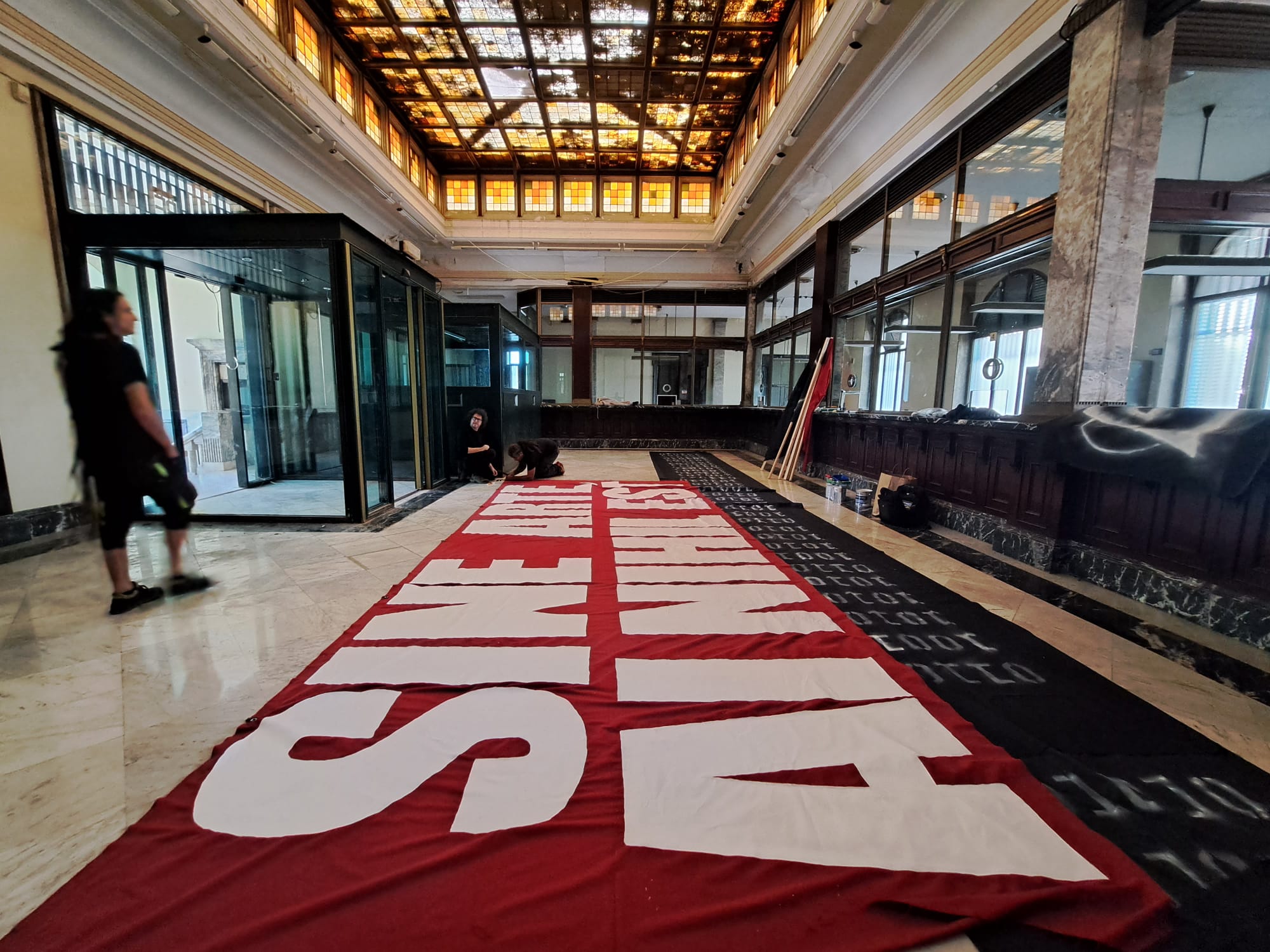 acció reivindicativa al Banc d'Espanya