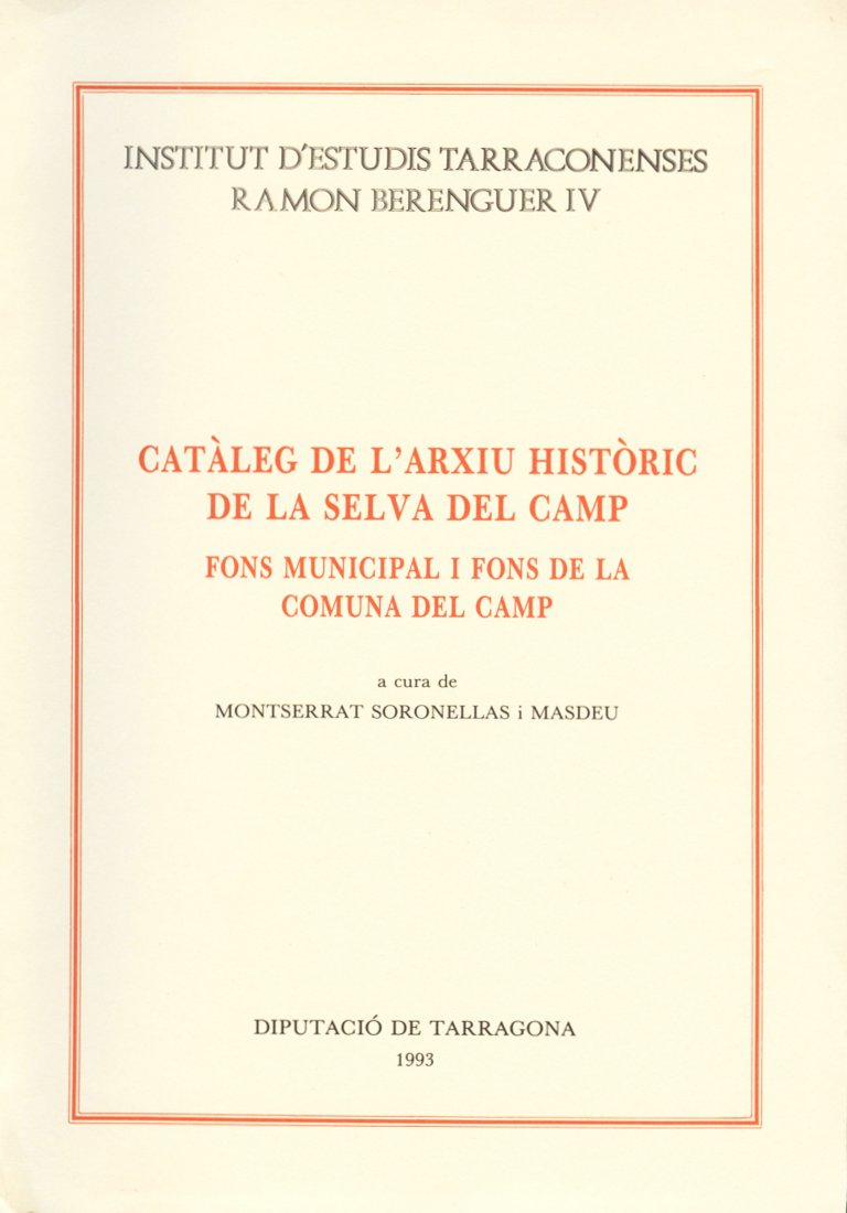 Aquesta obra és directa conseqüència de la publicació del catàleg de l'arxiu històric de la Selva del Camp. Obre les portes a una nova etapa de la investigació històrica selvatana, perquè en ells s'hi veuen reflexats segles i segles de vida social i política.