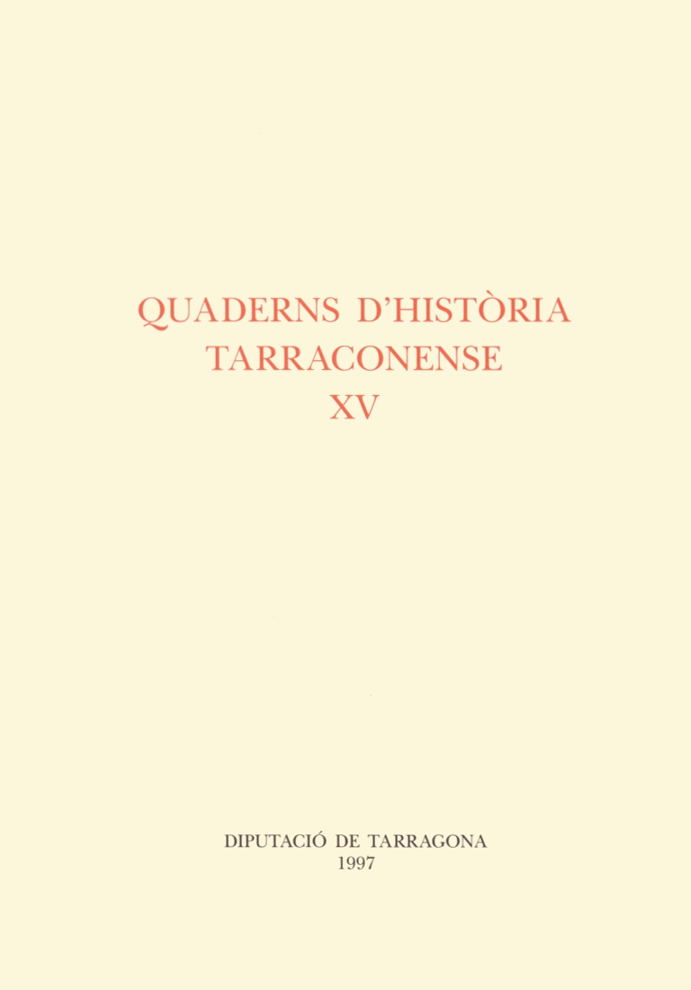 Quaderns d'Història Tarraconense XV