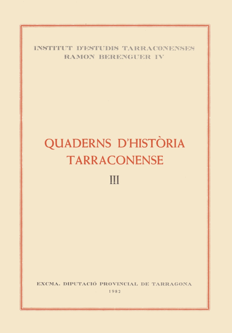 Quaderns d'Història Tarraconense III