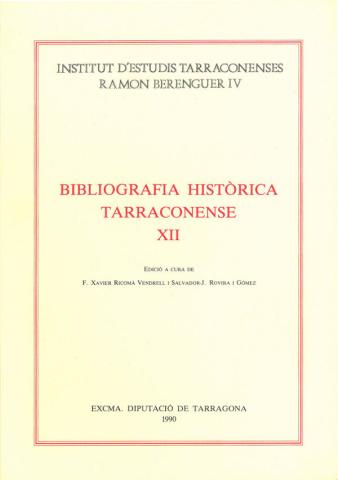 Portada Bibliografia Històrica Tarraconense XII
