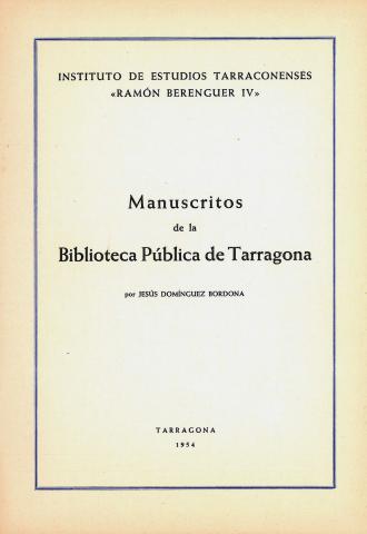 Manuscritos de la Biblioteca Pública de Tarragona
