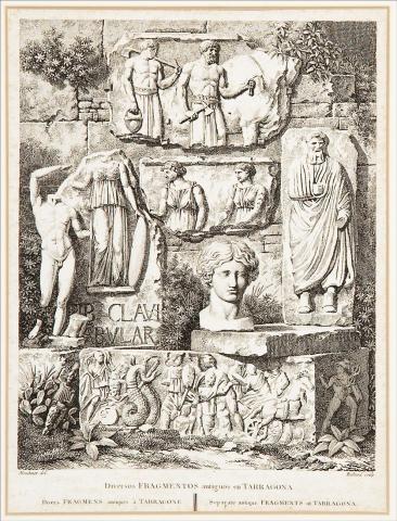 Diversos fragmentos antiguos en Tarragona