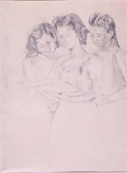 Tres noies llegint