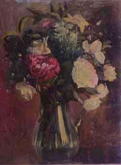 Gerro de vidre amb flors