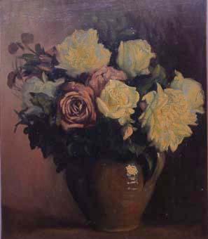 Gerro de terrissa amb flors