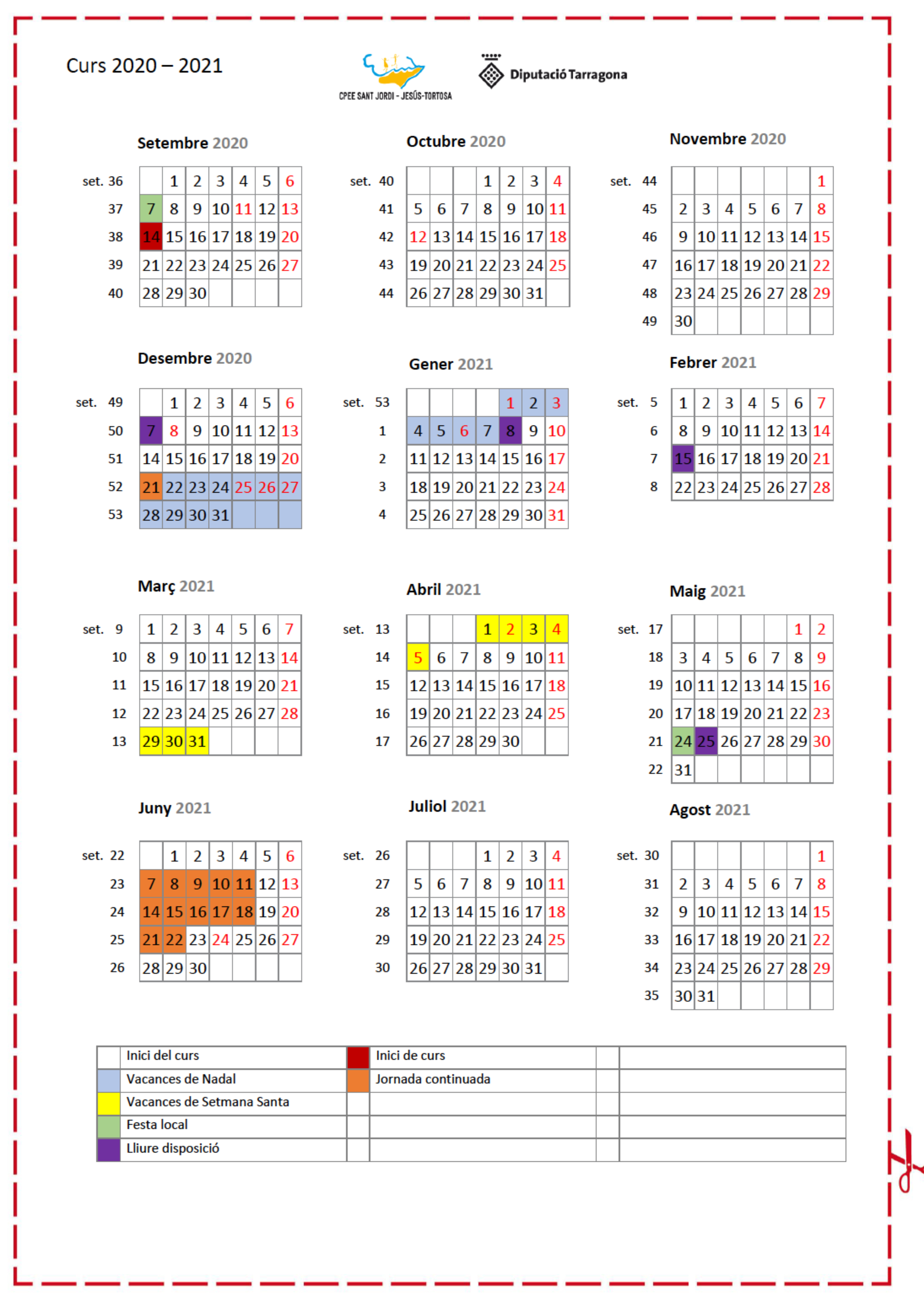 calendari escolar 2020-2021