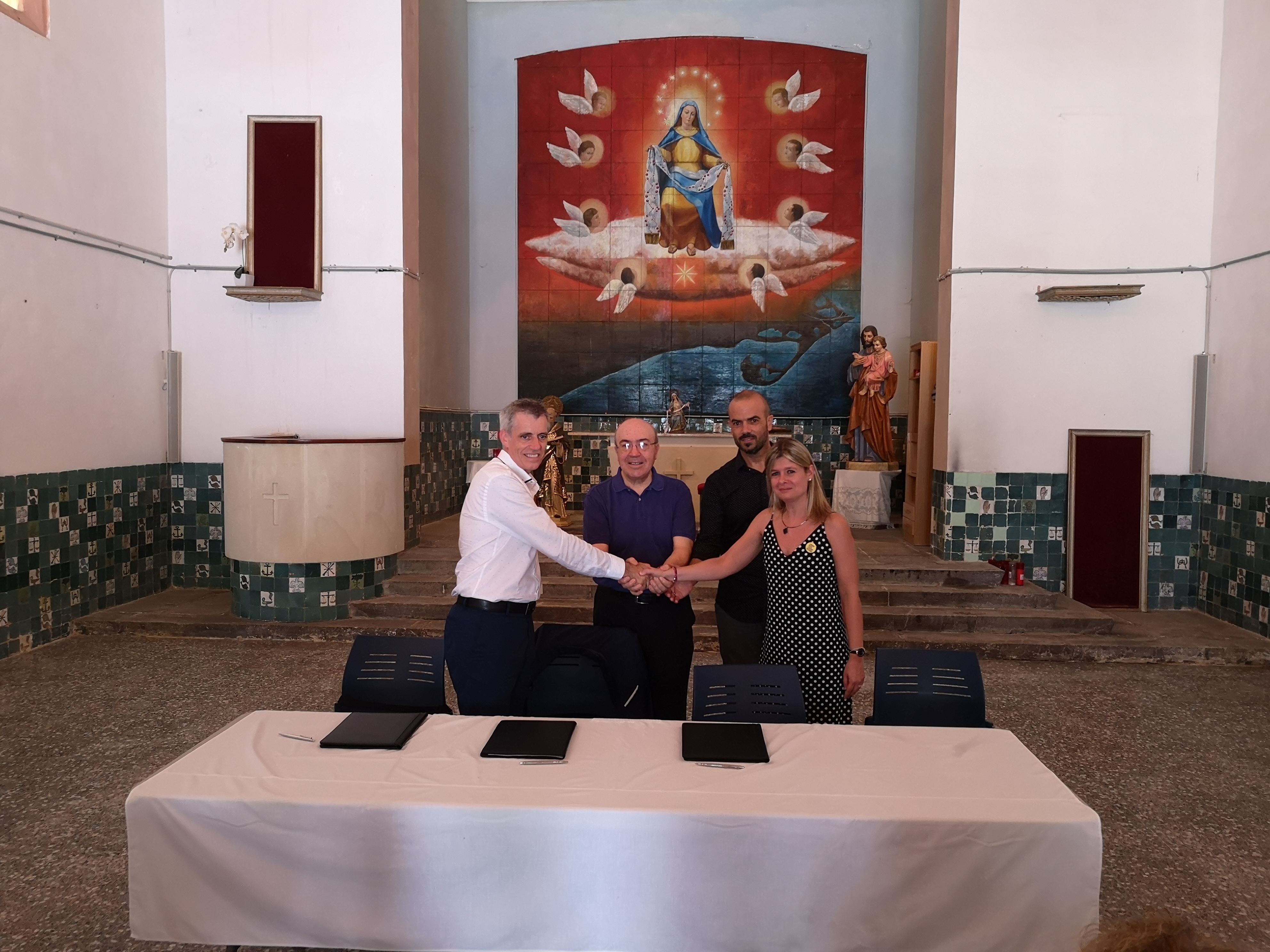 La Diputació signa amb l'Ajuntament d'Amposta i el Bisbat de Tortosa l'acord per a la rehabilitació integral de l’Església del Poble Nou