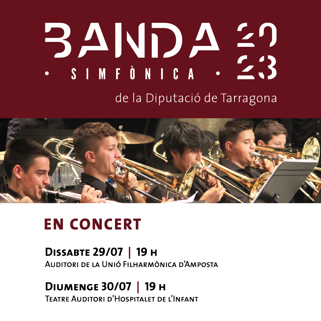 Concerts 2023 de la Banda Simfònica de la Diputació