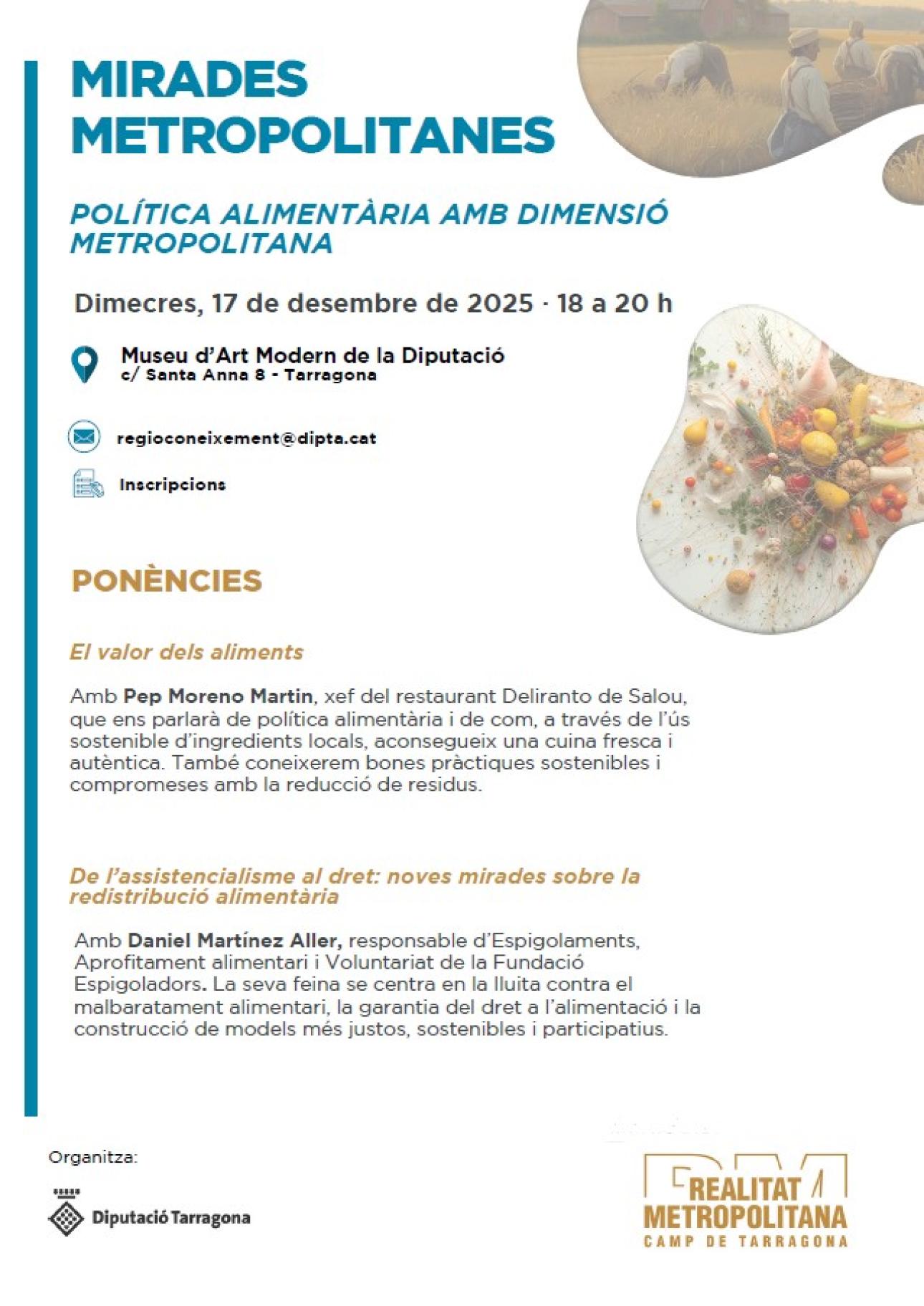 Cartell de la sessió sobre política alimentària