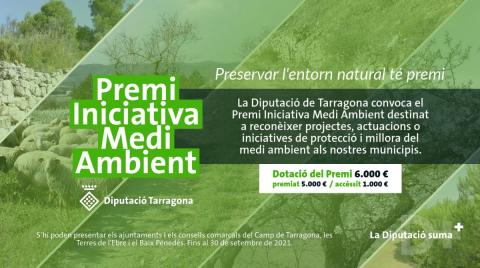 Últims dies per presentar-se al Premi Iniciativa Medi Ambient que convoca la Diputació de Tarragona