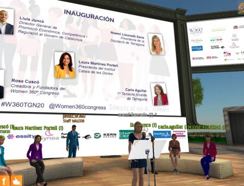 La presidenta de la Diputació de Tarragona inaugura el XIII Women 360º Congress sobre salut, benestar i empresa celebrat virtualment en un entorn 3D 