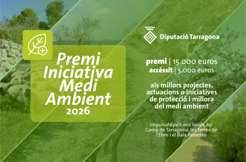Els ens locals de la demarcació ja poden optar al  22è Premi Iniciativa Medi Ambient convocat per la Diputació de Tarragona