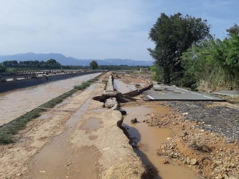 Imatge d'arxiu d'una  carretera afectada per la DANA a les Terres de l'Ebre