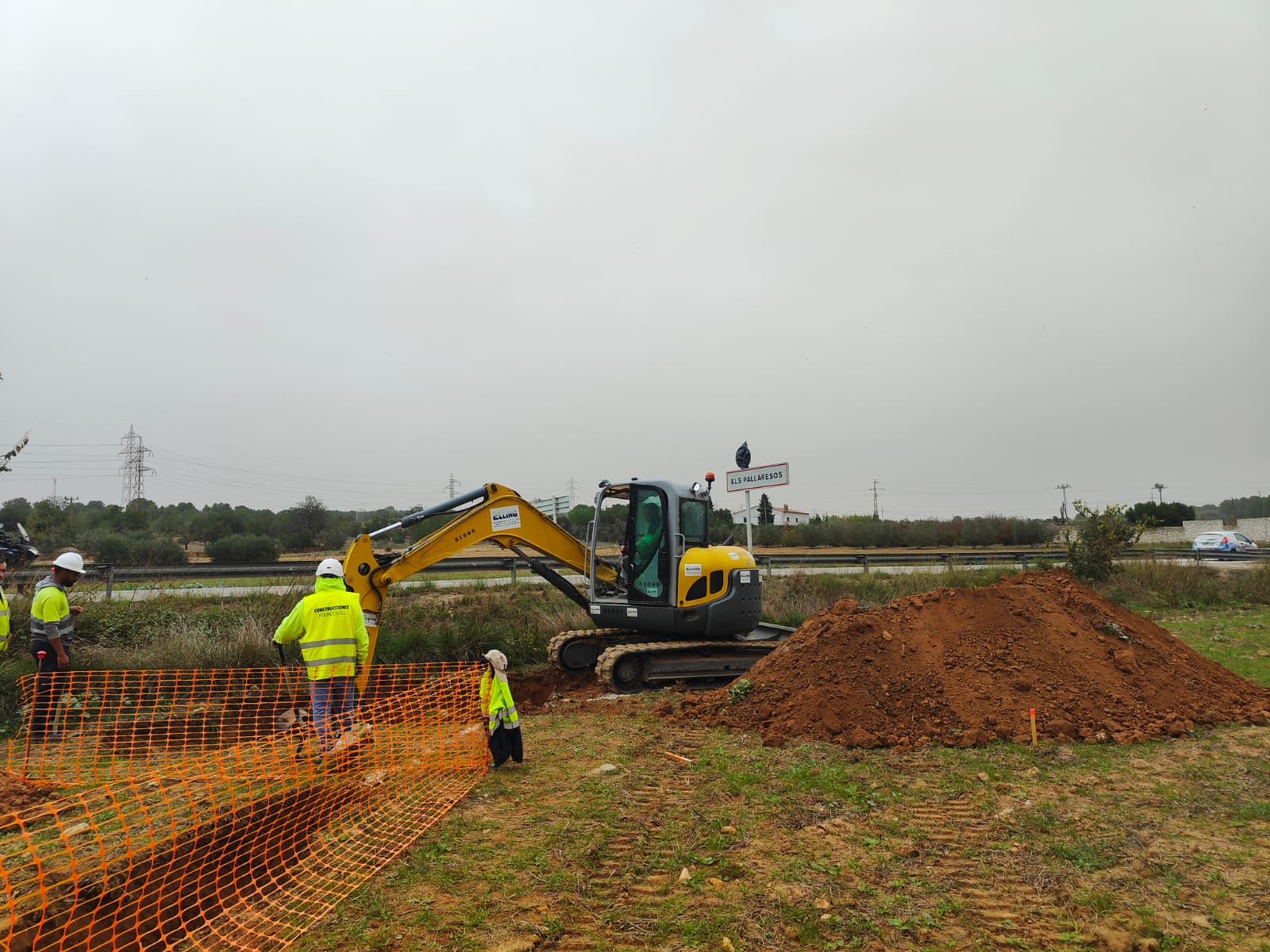 Treballs de preparació per a la construcció de la rotonda