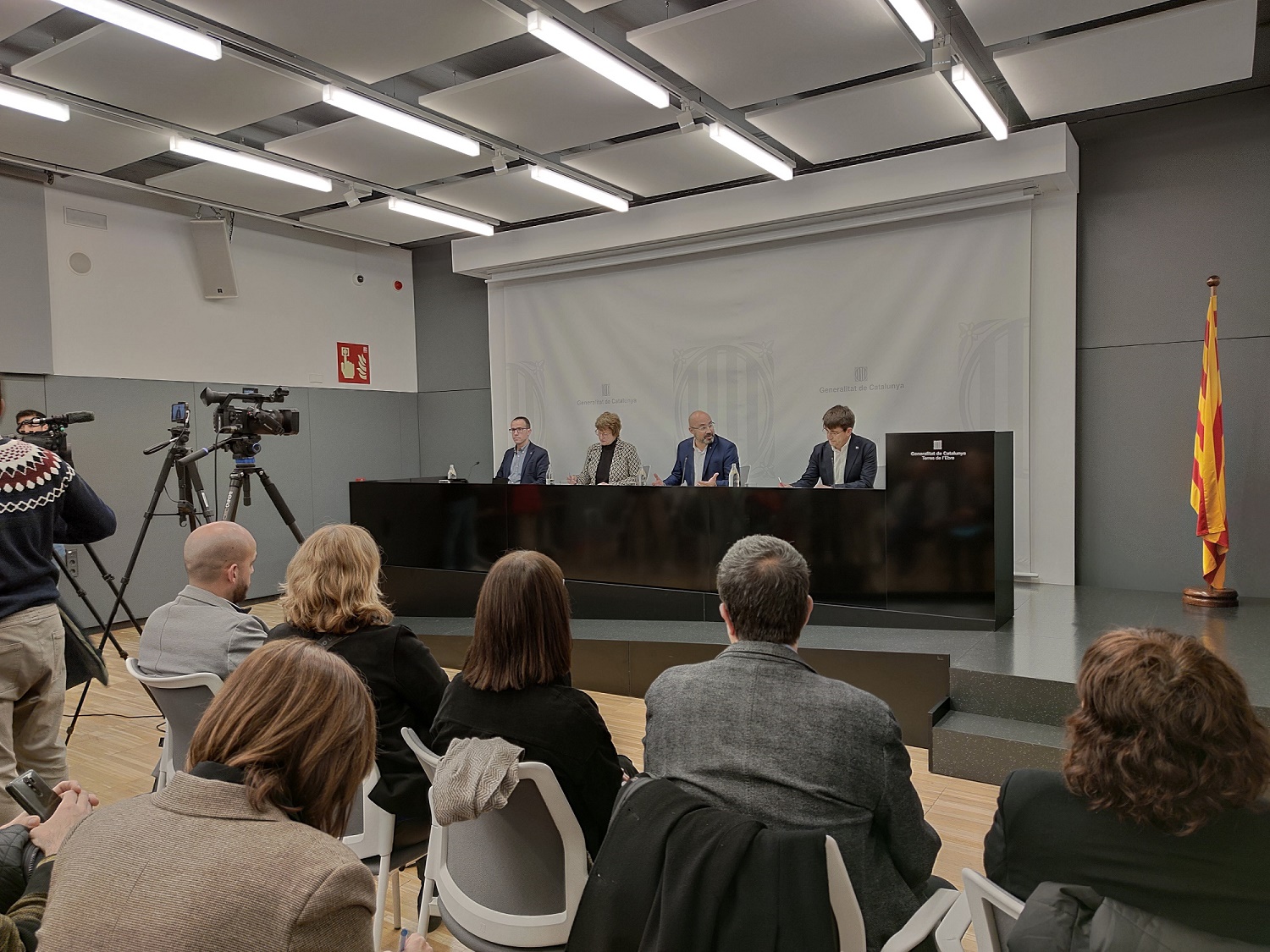 Un moment de la roda de premsa on s'ha presentat la nova proposta formativa